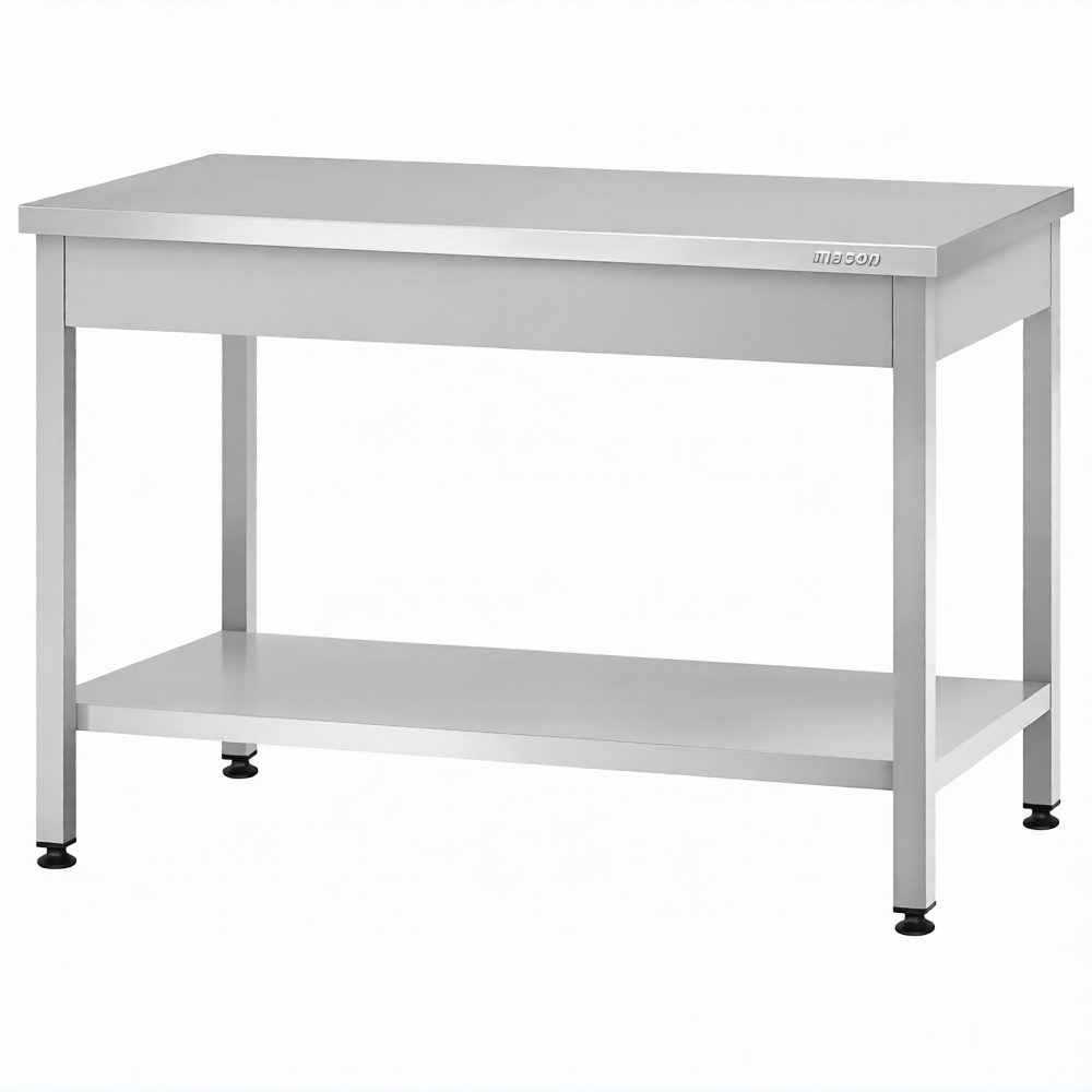 Стол производственный СПРп - 860х1200х800 «Profi Inox» (полка сплошная)