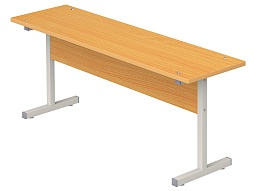 Скамья для столовой 2-местная школьная 6 г/р (бук, м/к серый, квадратная труба)