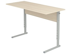 Стол школьный 2-местный 4-6 г/р регулируемый (дуб "Молочный", м/к серый, прямоугольная труба)