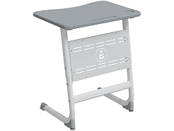 Стол 1-местный школьный 5-7 г/р "Логика" АГРОТЕХ PL с перфорированным экраном (серый, м/к белый)