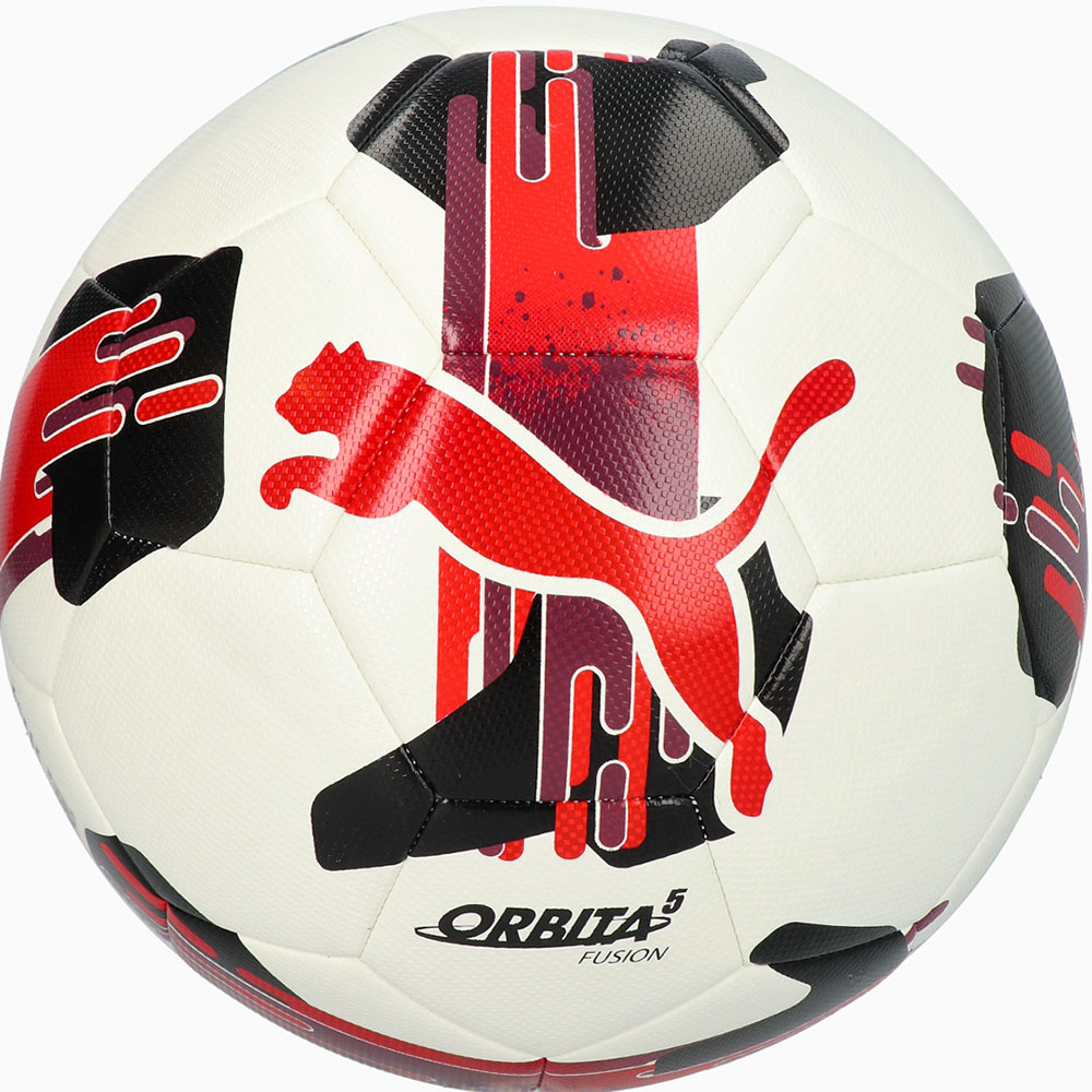 Мяч футбольный PUMA Orbita 5 Fusion, Размер 5, Цвет Бело-красный