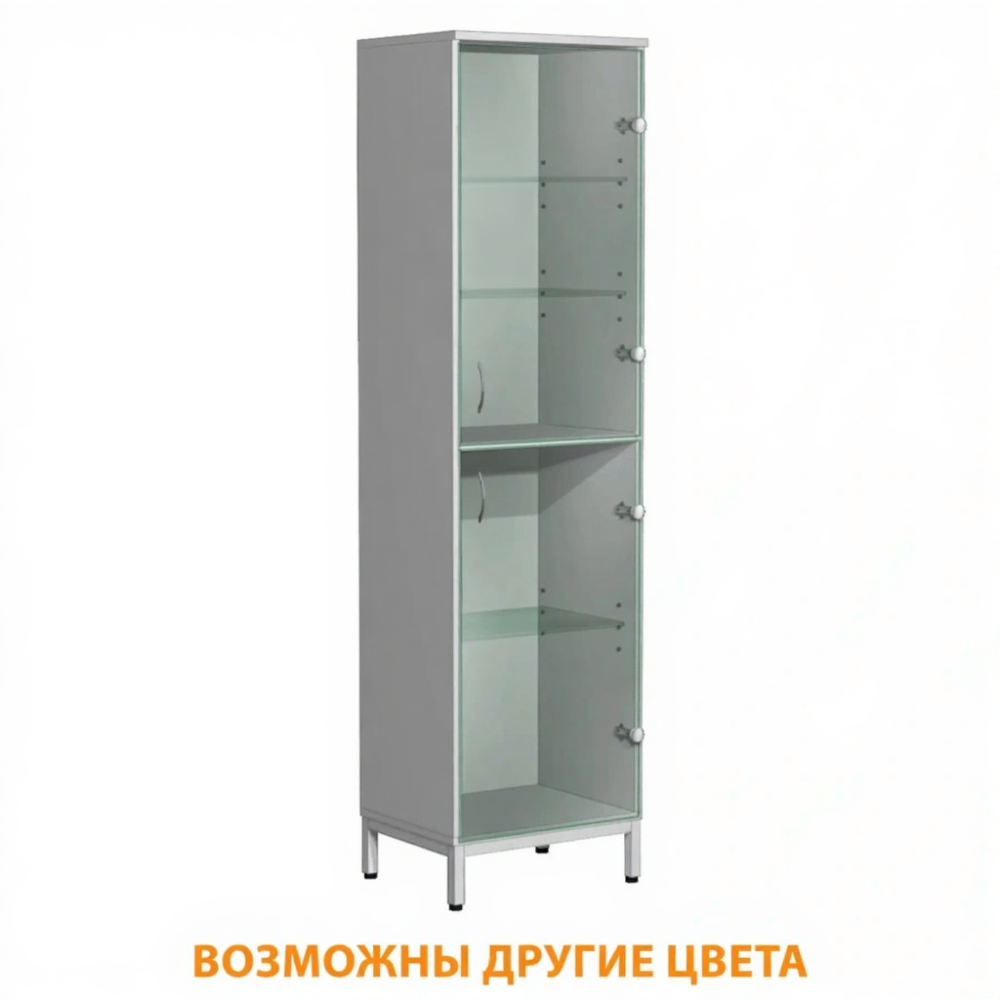 Шкаф для лабораторной посуды ШпЛП-3 (корпус ЛДСП серый, каркас серый)