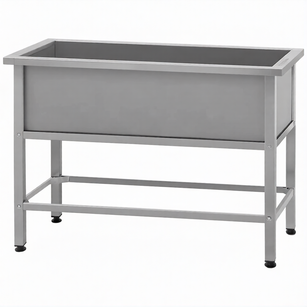 Ванна моечная ВМСн 1210  1 м/о 1110х530х350 (полка с отв. борт; ножка проф. тр. 40х40)