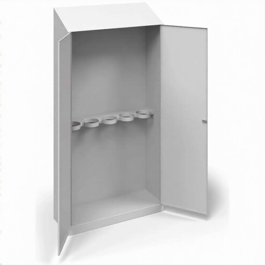 Шкаф для 5-ти кислородных баллонов на 10 л. ШГБК-014 усиленный с наклонной крышей