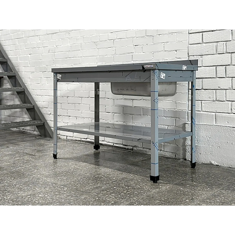 Ванна моечная цельнотянутая с рабочей поверхностью с бортом ВМЦР/1-10/6-БПП-ЭН