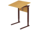 Стол с наклоном столешницы 0-35° школьный 1-местный 5-7 г/р регулируемый (бук, м/к коричневый, прямоугольная труба)