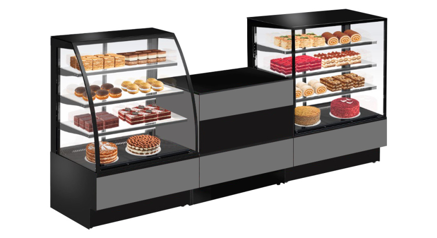 ВИТРИНА кондитерская ВПВ ADAGIO 900 (EL.2.G9005гл.А9005гл.В9005гл.P1.PS.RAL9005гл.)