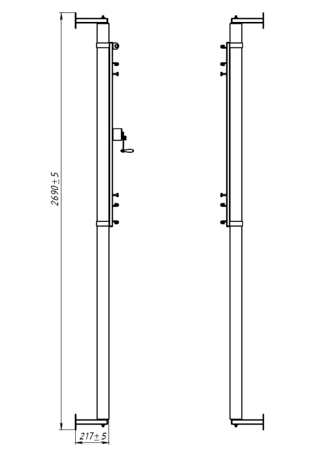 Стойки волейбольные с регулировкой высоты и механизмом натяжения СТ-349