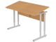 Стол с наклоном столешницы 0-35° школьный 2-местный 5-7 г/р регулируемый (бук, м/к серый, плоскоовальная труба)