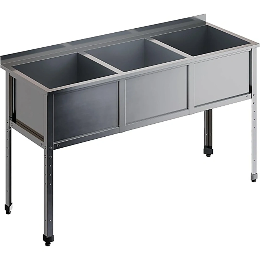 Ванна моечная трехсекционная с бортом ВМС-3/5-Б-ЭН