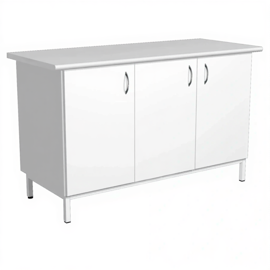 Тумба стационарная на металлокаркасе СЛ-12 (1200х600х850) (постформинг, ЛДСП, каркас белый)