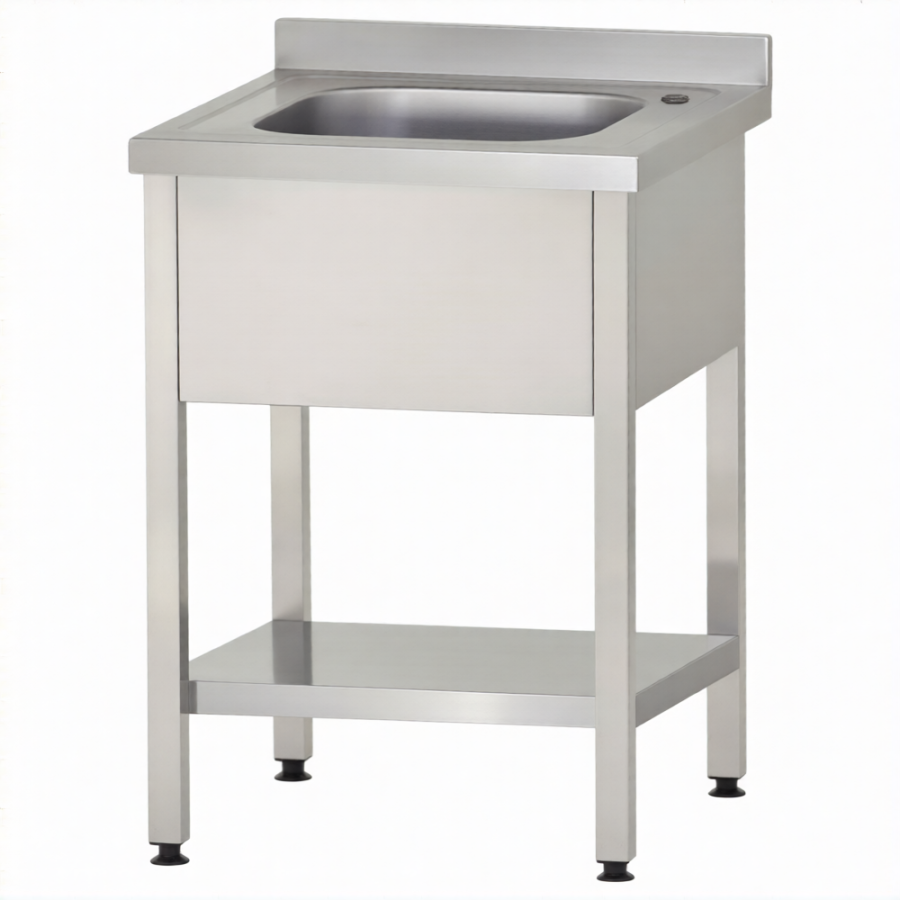 Ванна моечная ВМЦп 860х600х600  1 м/о 250х400х400, борт, отв. д/смесит.