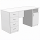 Стол рабочий с двумя тумбами СрТ-8 (ЛДСП белый)