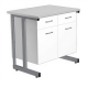 Стол-тумба СЛ-211/2 «Премиум» (корпус ЛДСП белый, столешница постформинг серый, каркас серый)