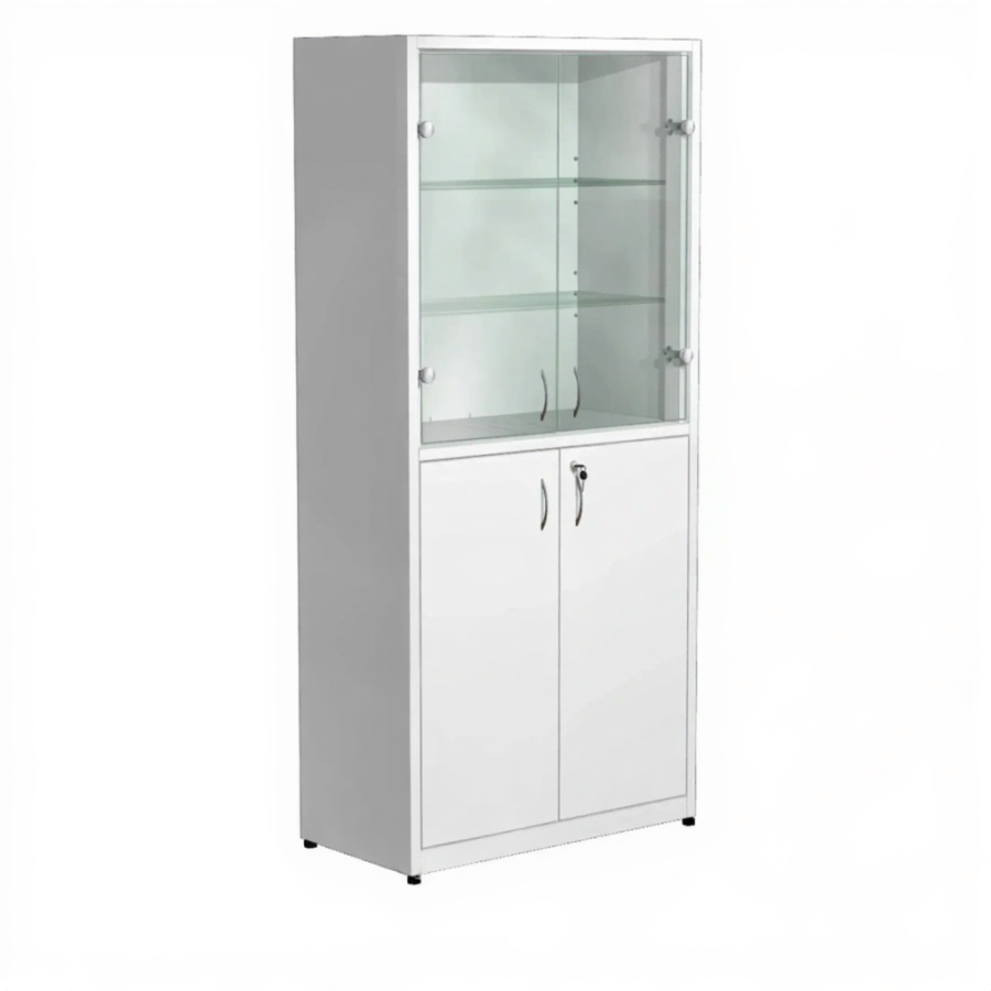 Шкаф для медикаментов стекло/металл ШМ-2 (белый)