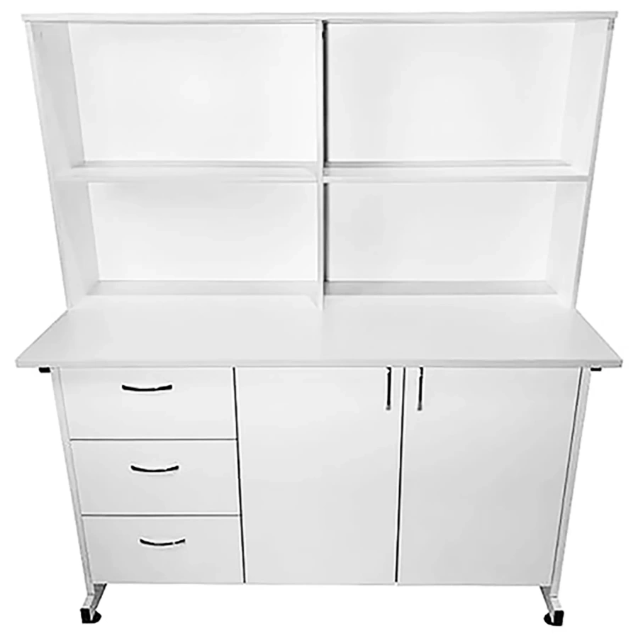 Стол-тумба лабораторная СТл 18.010 с надстройкой (белый)